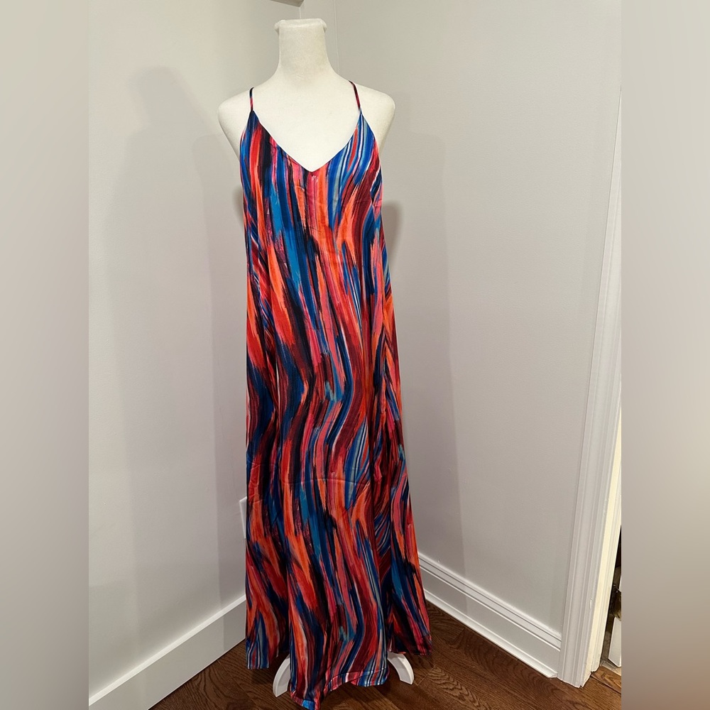 Tahari Abstract Wave Printed Dress